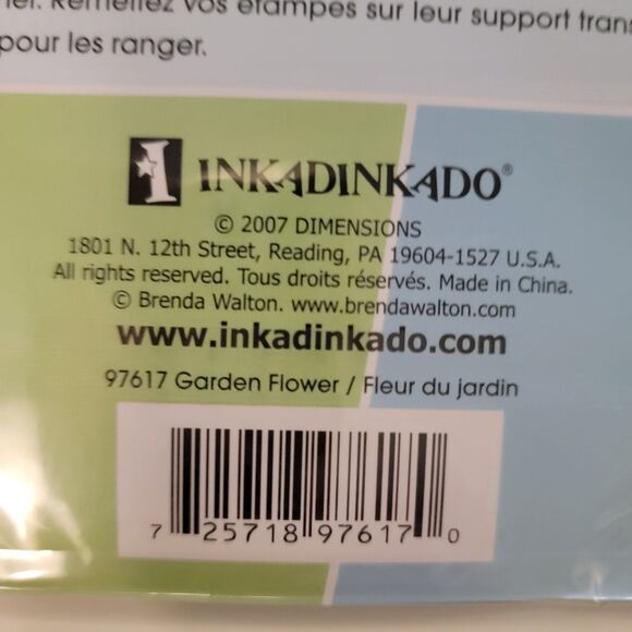 Inkadinkado GARDEN FLOWER-Butterflies, Birds #97617 Clear Cling Stamps Set of 12 - Picture 3 of 6